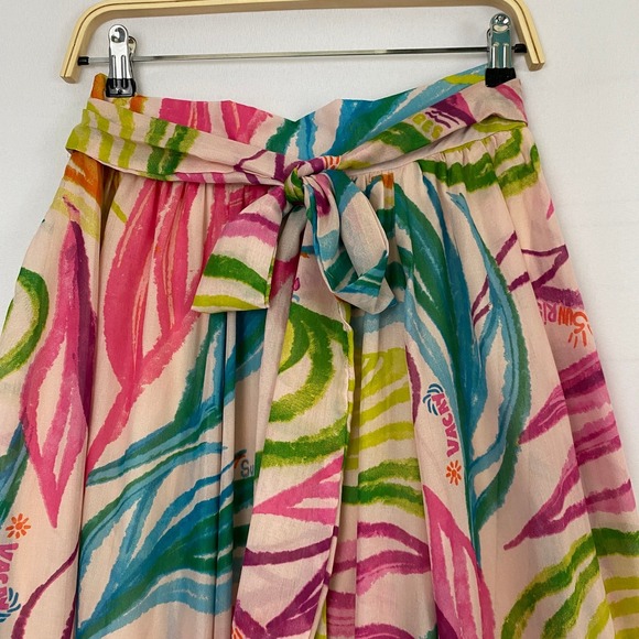 Her Destiny Tropical Volume Maxi Skirt Women M Rainbow Resortwear Paradise NWT - Picture 3 of 15